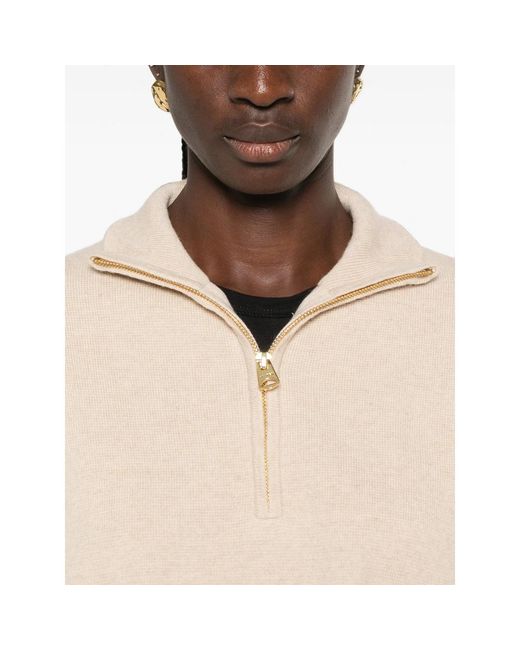 Kujten Natural Quarter-Zip Cashmere Sweater