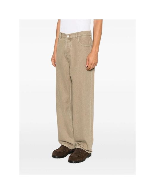 Drole de Monsieur Natural Logo-Patch Belt-Loop Jeans for men