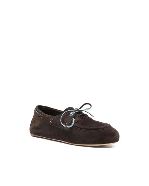 3Juin Black Suede Boat Shoes