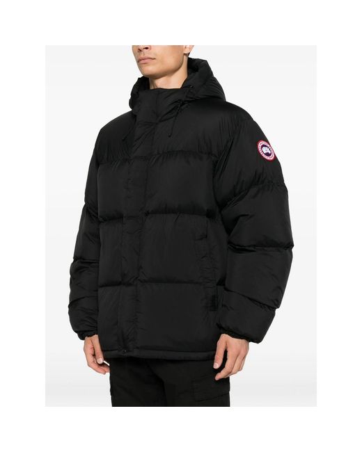 Canada Goose Black Sterling Logo-Patch Padded Jacket for men