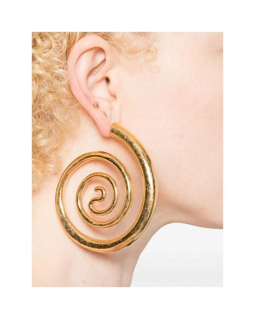 Panconesi Metallic Spiral Serpent Earrings