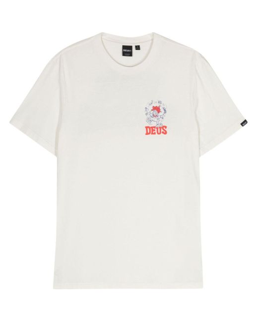 Deus Ex Machina White New Redline Organic Cotton T-Shirt for men
