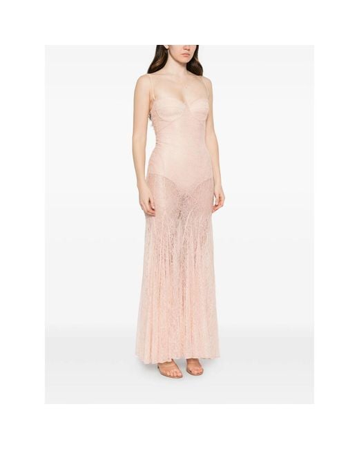 Elisabetta Franchi Pink Dress Lace