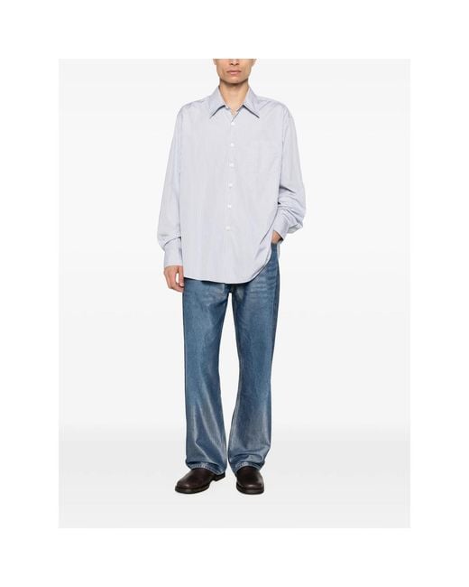 Our Legacy Blue Faded-Effect Straight-Leg Jeans for men