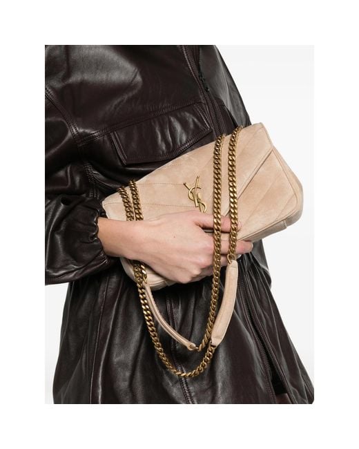 Saint Laurent Pink Small Lou Lou Logo-Plaque Cross Body Bag