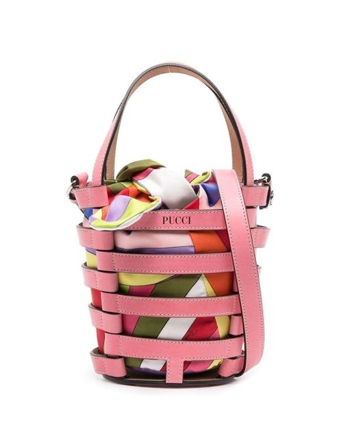 Emilio Pucci Pink Logo-print Bucket Bag