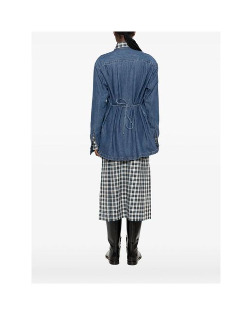 Dries Van Noten Blue Cavynne Den Tie-Fastening Denim Jacket