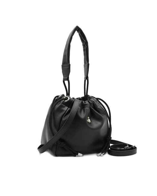 Vivienne Westwood Logo-Plaque Bucket Bag in Black | Lyst