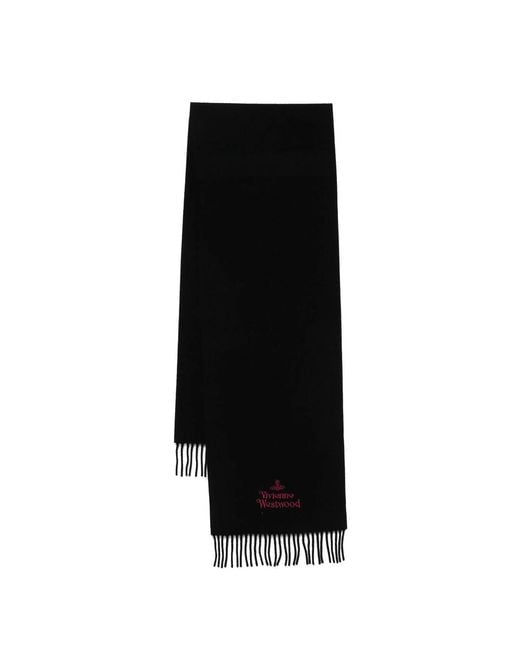 Vivienne Westwood Black Orb Logo-Embroidered Scarf