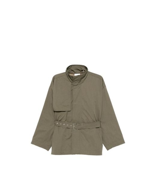 FRAME Green Storm-Flap Belted Jacket