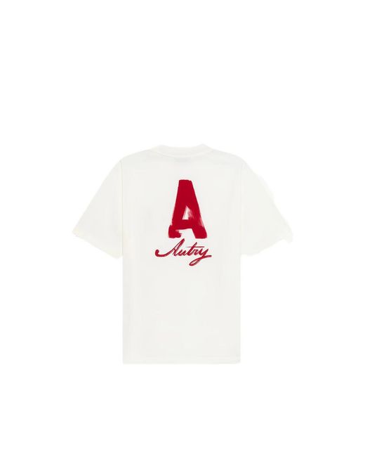 Autry White Heritage T-Shirt With Washed Effect for men