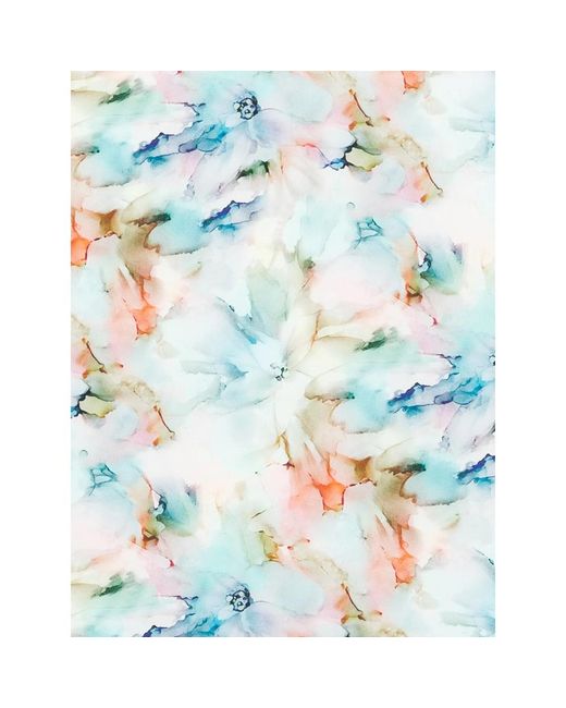 D'Aniello Blue Floral-Print Scarf