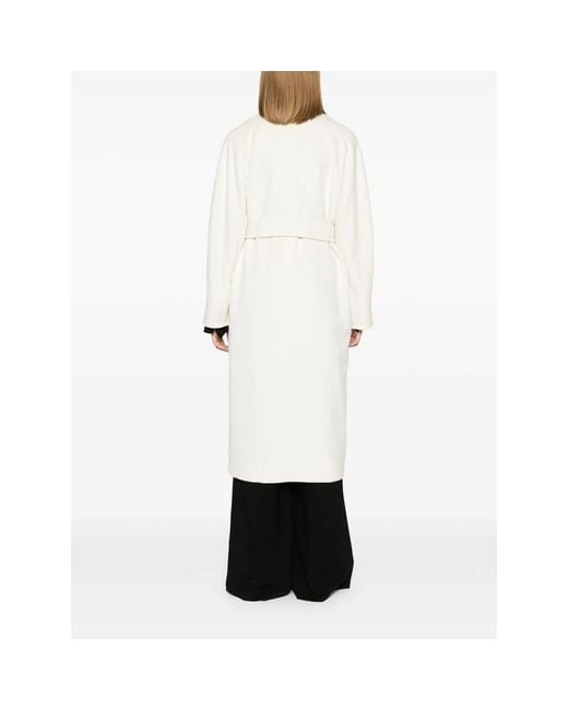 Max Mara White Madame Double-Breasted Coat