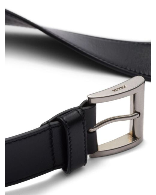 Prada Black Buckled Leather Belt