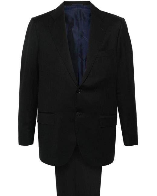 Kiton Blue Wool Single-Breasted Suit for men