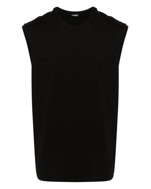 DSquared² Black Stretch-Cotton Sleep Tank Top for men