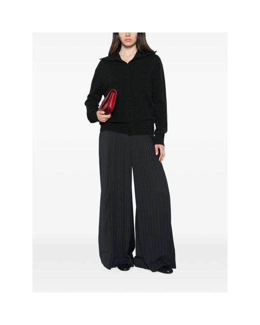 Lisa Yang Black Denie Button-Up Sailor-Collar Cardigan