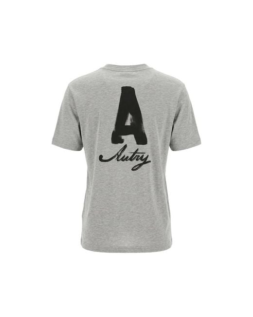 Autry Gray Logo-Print T-Shirt for men
