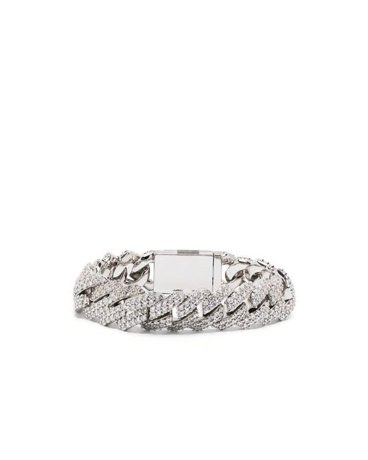 DARKAI White Prong Pavé Gemstones Bracelet for men