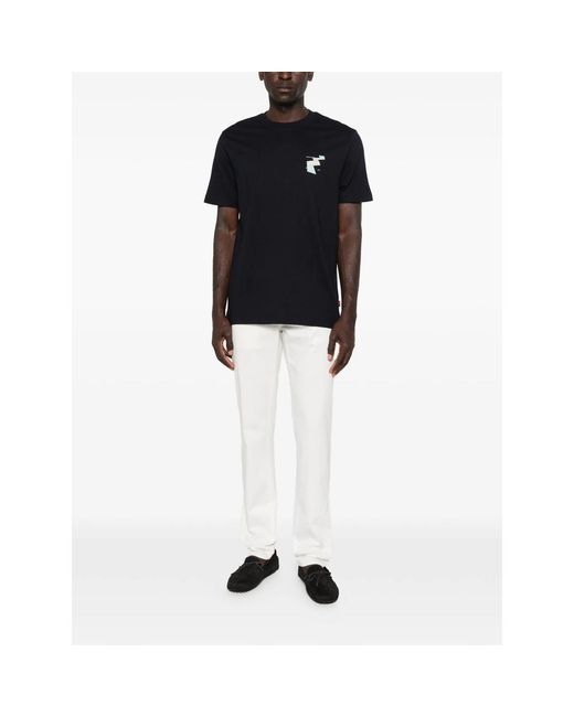 Boss Black Cotton-Jersey T-Shirt With Printed Artwork for men
