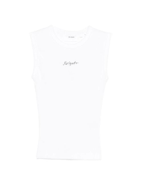 Axel Arigato White Round Neck Logo Detail Top