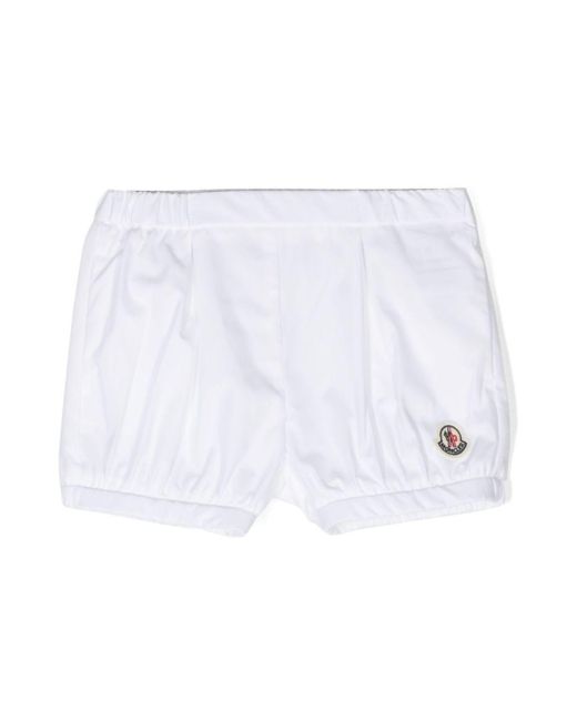 Moncler White Logo-Patch Cotton Bloomers