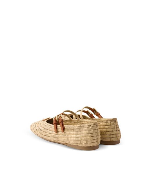 Prada Natural Neutrals Ballet Flats