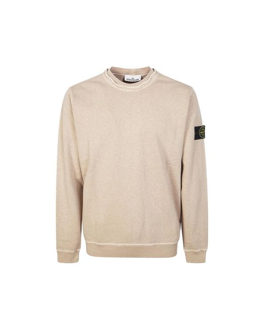 Stone Island Natural Logo-Patch Crew-Neck Sweatshirt for men