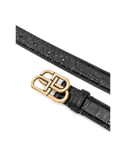 Balenciaga Black Bb Thin Belt