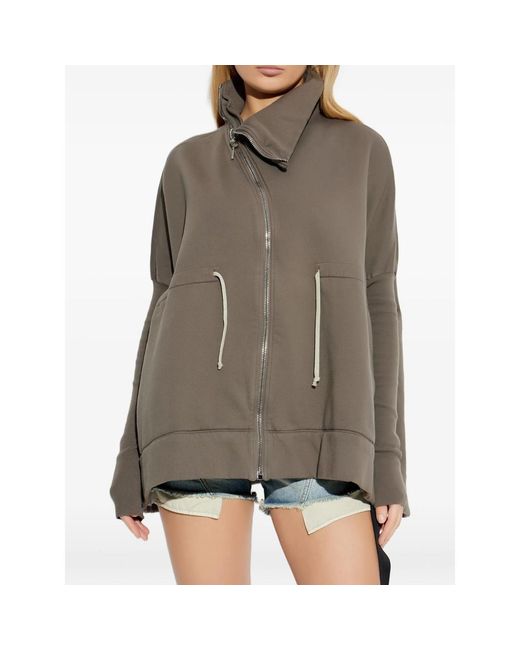 Rick Owens Brown Zip Cotton Sweater