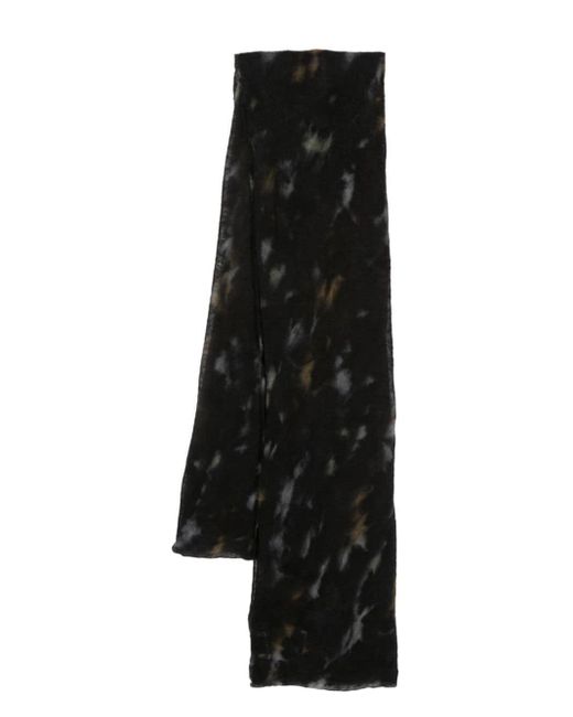Isabel Marant Black Tie-dye Pattern Cashmere Scarf