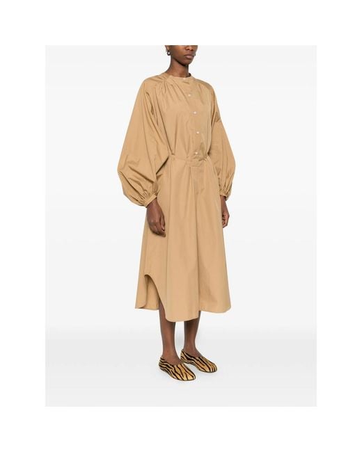 Loulou de Saison Natural Gathered Sleeve Dress