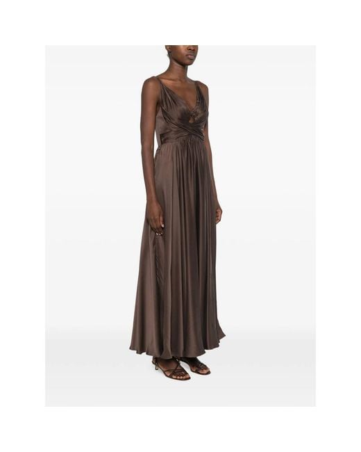 Zimmermann Brown Ruched Cut-Out Maxi Dress