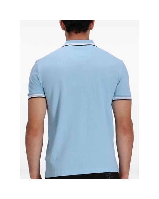 Boss Blue Logo-Embroidered Polo Shirt for men