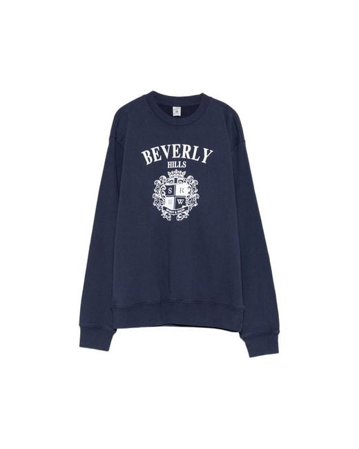 Sporty & Rich Blue Sweater Crew Neck Cotton