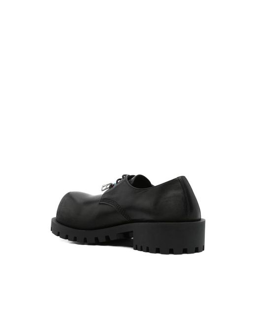 Balenciaga Black Lace-Up Chunky Oxford Shoes for men