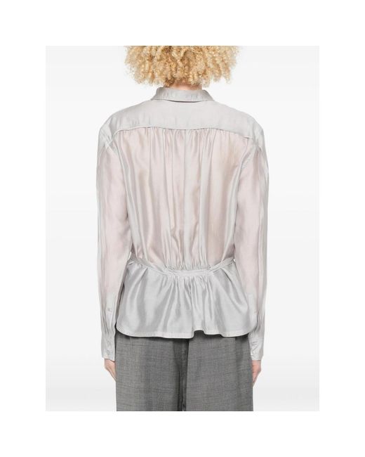 Low Classic White Tie-Waist Shirt