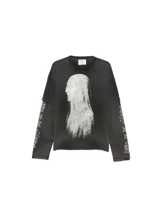ERCOLE STUDIO Black Graphic-Print Long-Sleeve T-Shirt for men