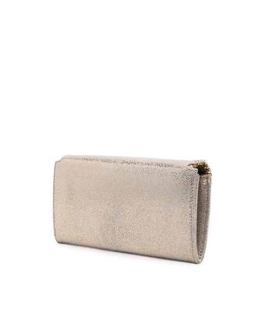 Stella McCartney Gray Falabella Chain-Trim Clutch Bag