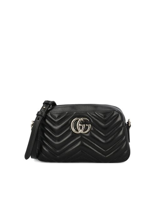 Gucci Black Small Gg Marmont Leather Cross Body Bag