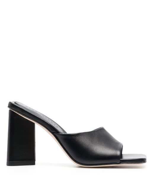 Dear Frances Black Slip-On Leather Sandals
