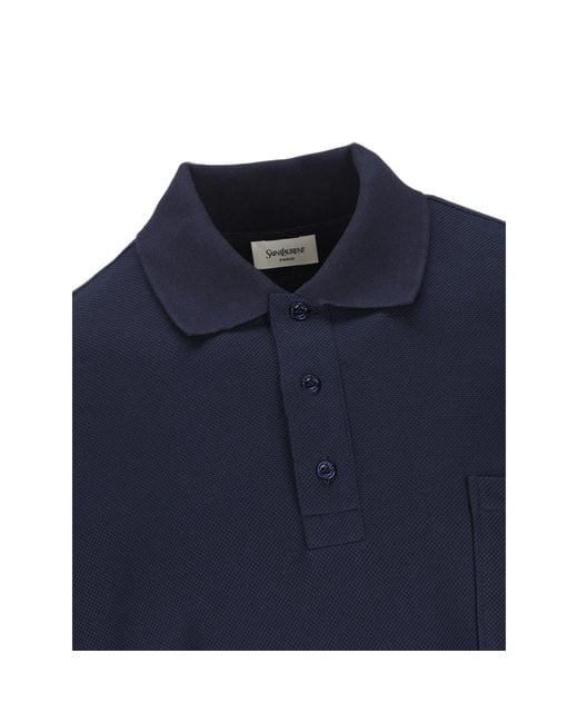 Saint Laurent Blue Cassandre Polo for men