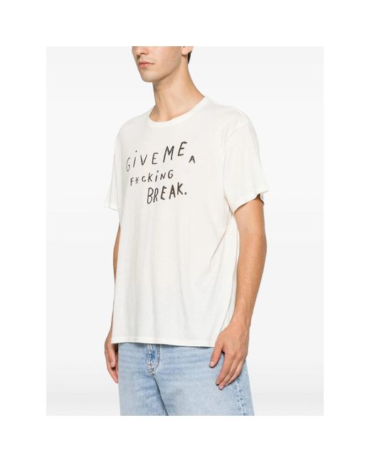 R13 White Lettering-Print T-Shirt for men