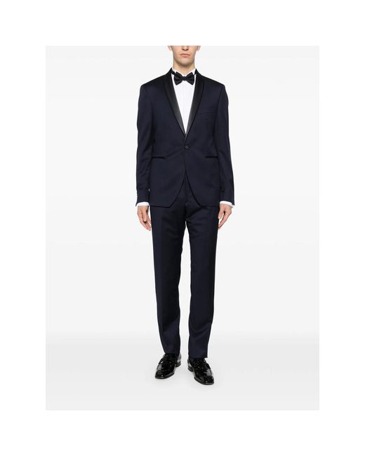 Tagliatore Blue Suits Black for men