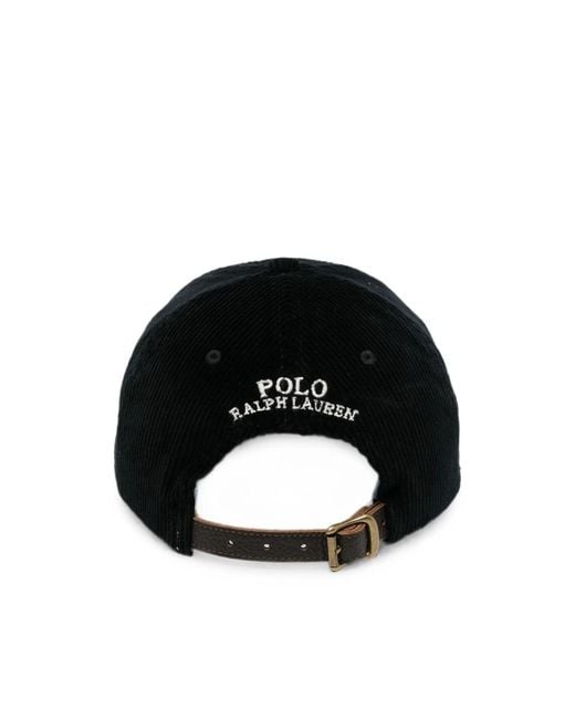Ralph Lauren Black Logo-Embroidered Beanie Hat