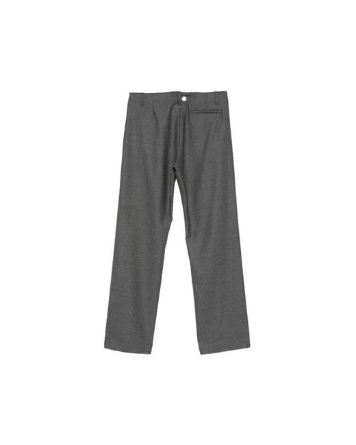 MM6 by Maison Margiela Gray Raw-Edge Tailored Trousers for men