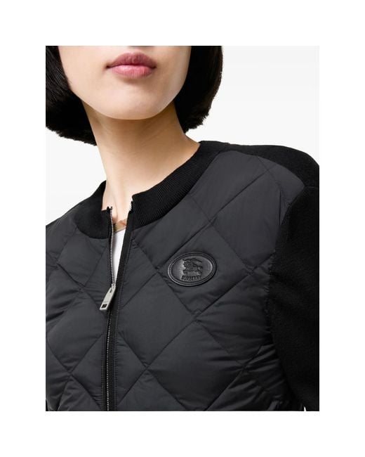 Burberry Black Quilted Nylon And Wool Jacket