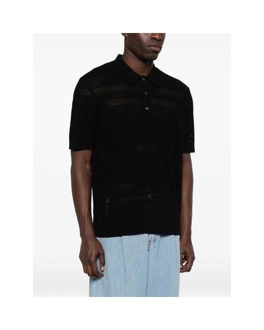 Dries Van Noten Black Polo Shirts for men
