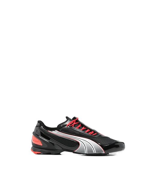 PUMA Black V-S1 Striped Lace-Up Sneakers for men