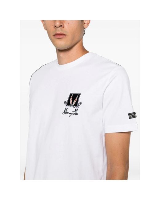 Iceberg White Looney Tunes Embroidered T-Shirt for men